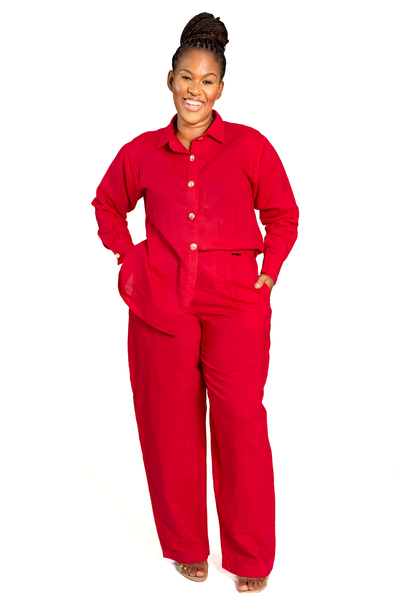 Red Linen Set - Product Image
